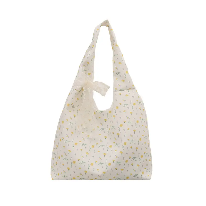 Sweet Versatile Lace Floral Women's Shoulder Bags Large Capacity Commuter Ladies Underarm Vest Bag Casual Female Handbags Tote