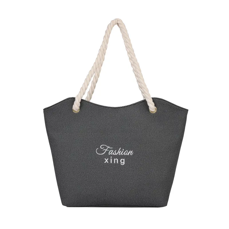 Casual Letter Print Women's Shoulder Bags Large Capacity Girls Underarm Bucket Bag Simple Vintage Ladies Handbags Beach Tote