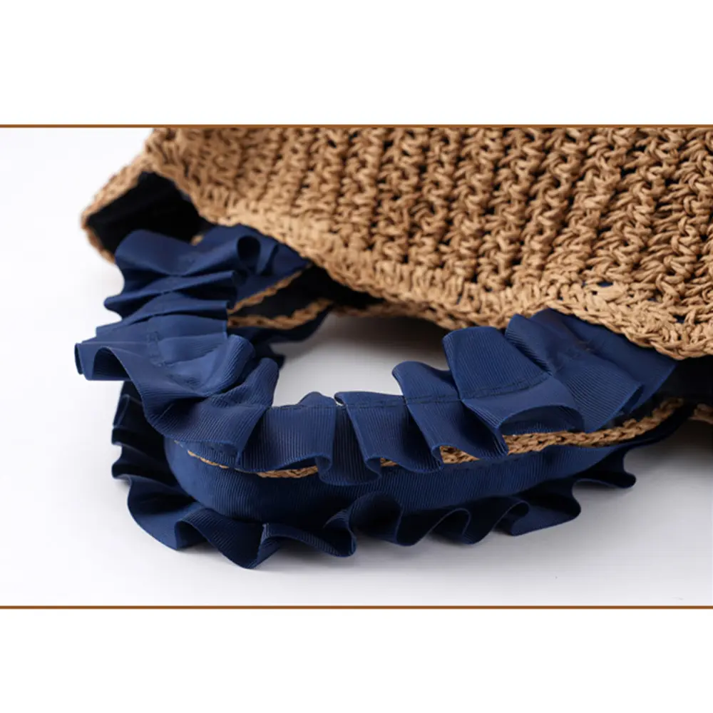 Pearls Straw Bags for Women Bohemian Ruched Handle Handbags Summer Woven Tote Bag Handmade Travel Beach Bag Small Shopper 2024