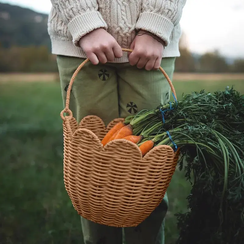 Handmade Wicker Rattan Bags for Women Bohemian Straw Picnic Basket Bag Handbags Travel Beach Bags 2025 Knitted Woven Bag Storage