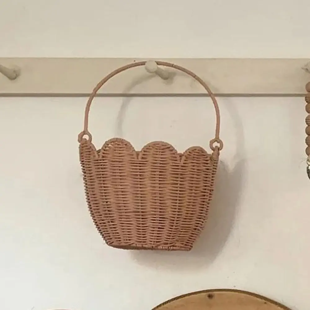 Handmade Wicker Rattan Bags for Women Bohemian Straw Picnic Basket Bag Handbags Travel Beach Bags 2025 Knitted Woven Bag Storage