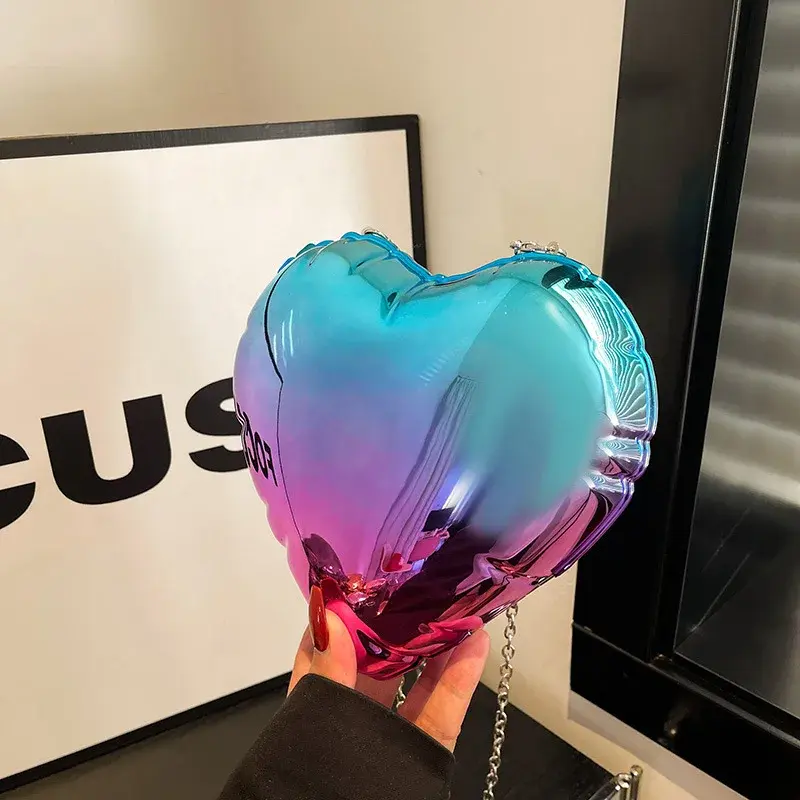 Heart Shaped Evening Bag Ladies Clutch Candy Color Acrylic Box Bags for Women Handbags New Shoulder Crossbody Bag Wedding Purse
