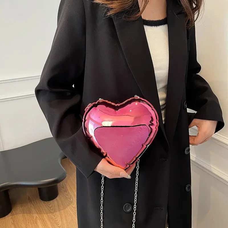 Heart Shaped Evening Bag Ladies Clutch Candy Color Acrylic Box Bags for Women Handbags New Shoulder Crossbody Bag Wedding Purse