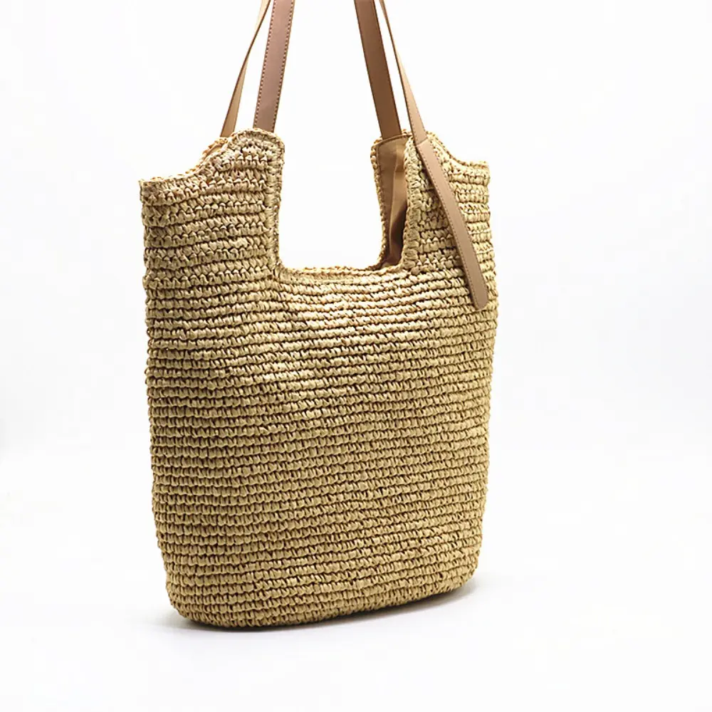 Casual Woven Beach Bags for Women Handbags Bohemian Paper Rope Straw Bag Large Capacity Shoulder Bag Summer Shopper Purses Tote