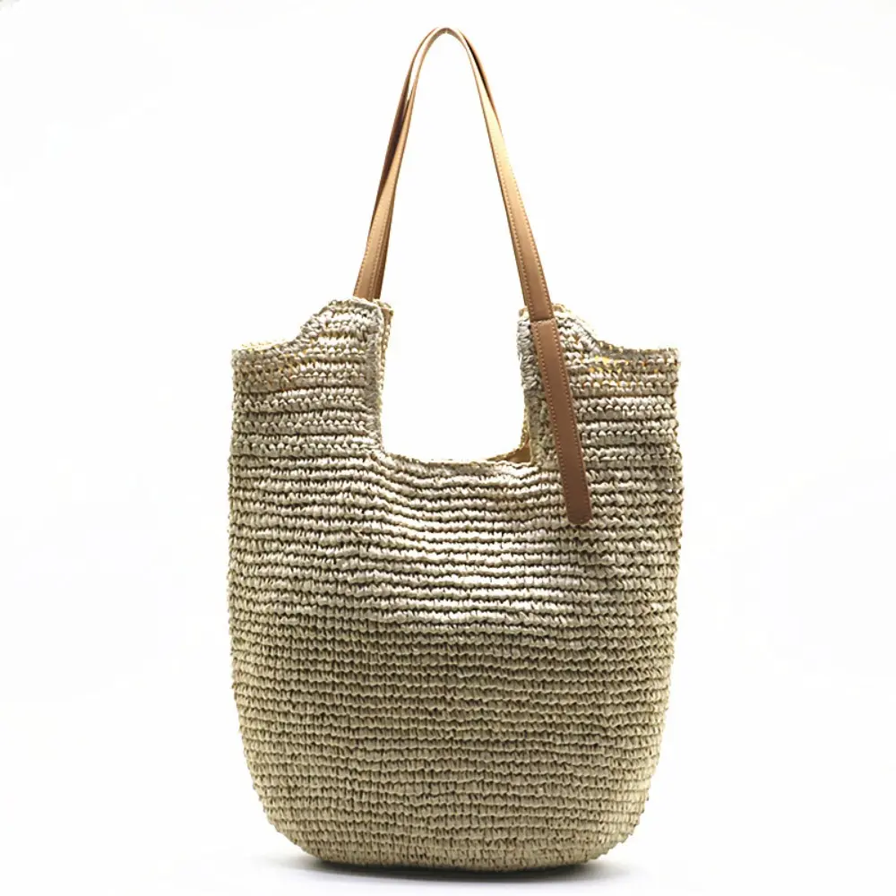 Casual Woven Beach Bags for Women Handbags Bohemian Paper Rope Straw Bag Large Capacity Shoulder Bag Summer Shopper Purses Tote