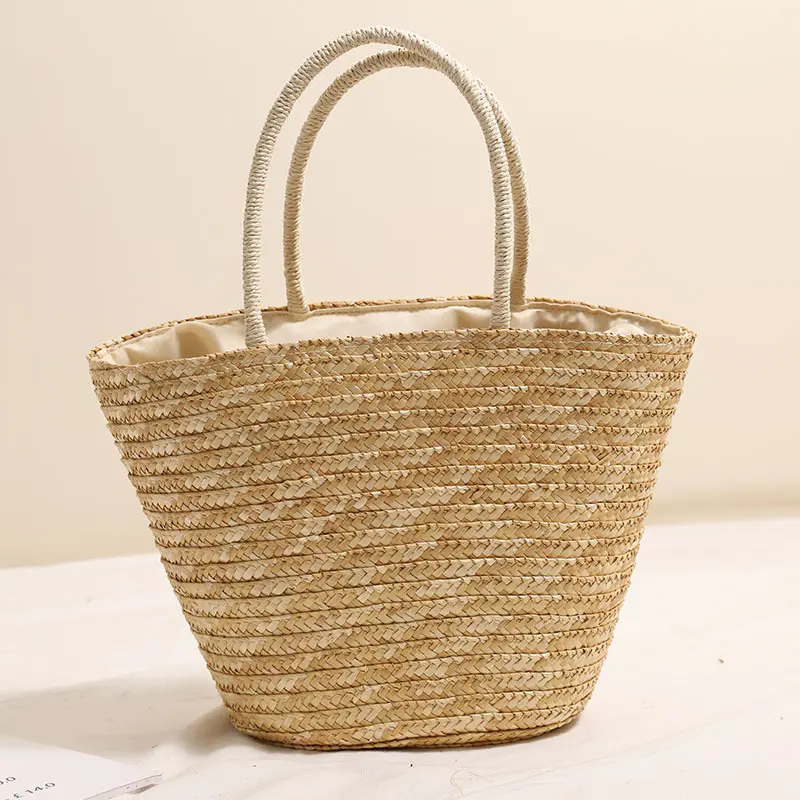 Coconut Tree Embroidery Straw Bag Bohemian Letter Bucket Bags for Women Summer Travel Beach Bag Vacation Shoulder Bags Shopper
