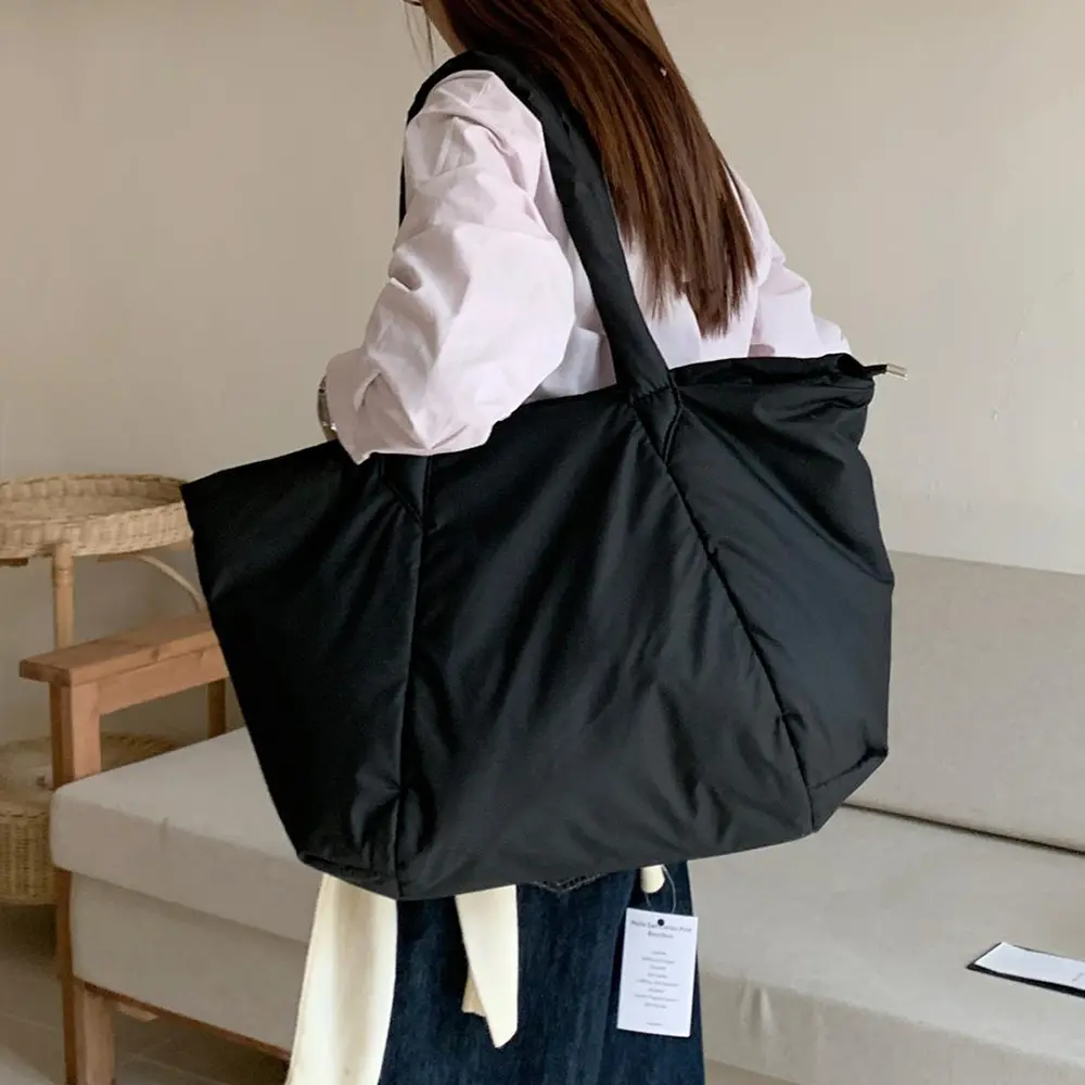 Large Capacity Nylon Tote Bags for Women Quilting Shoulder Bag Unisex Cotton Pad Designer Purses and Handbags Oversize Shopper