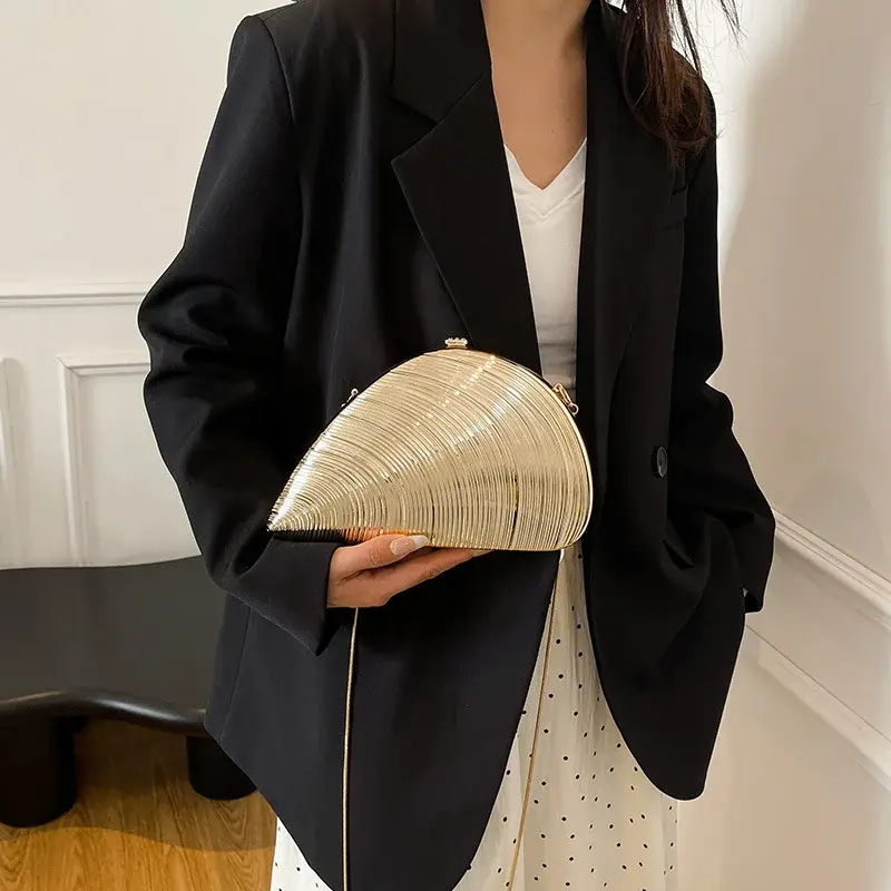 Luxury Acrylic Conch Crossbody Bags for Women Shell Clip Bag 2025 Women Handbag Funny Party Wedding Clutch Evening Shoulder Bag
