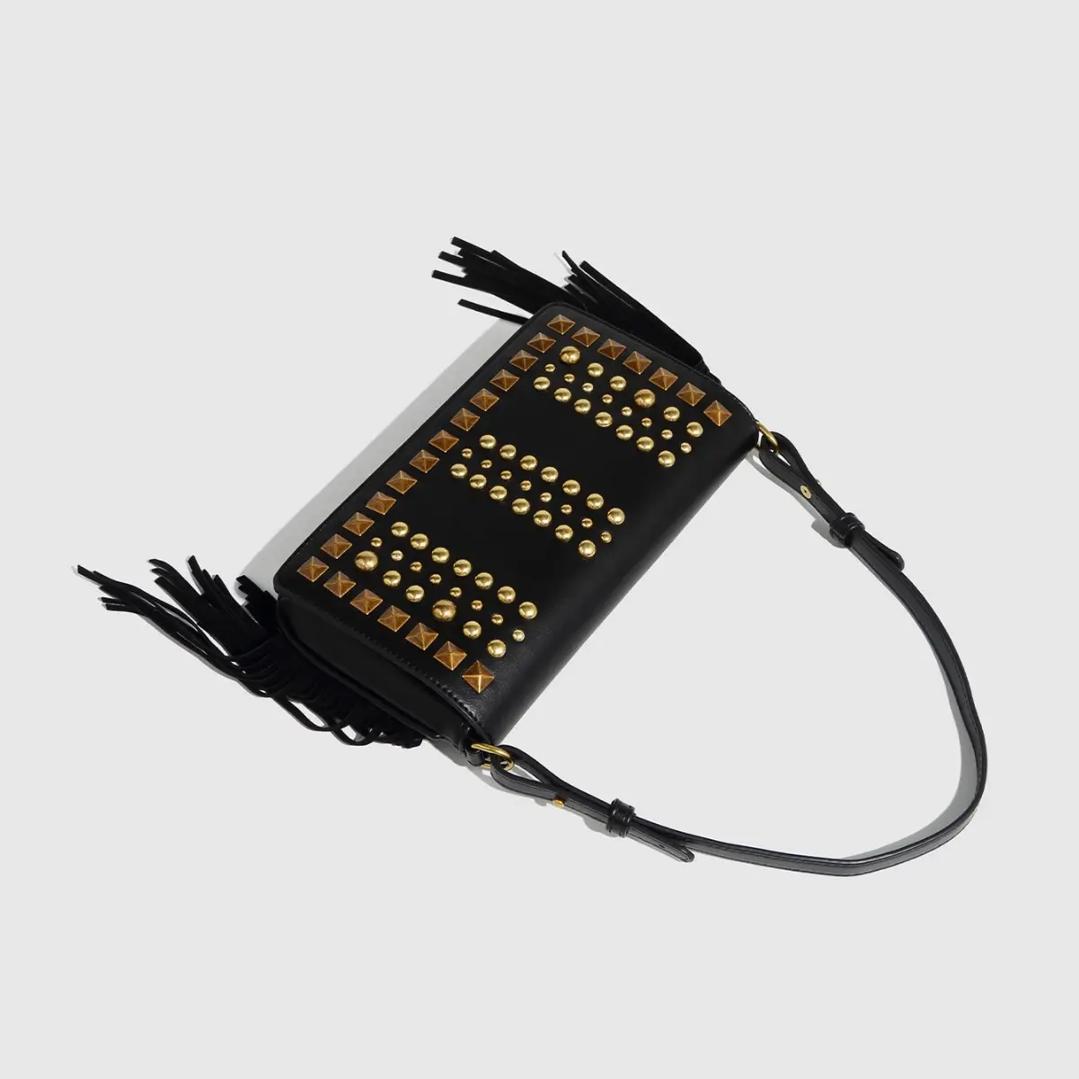 Fashion Rivet Tassel Women Handbags Punk PU Leather Shoulder Bag Chain Crossbody Bags for Women 2025 NEW Female Clutch Purses