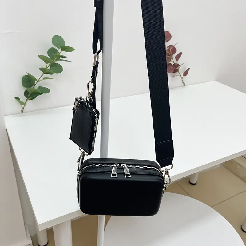 Casual 2 Bags/set Crossbody Bags for Women 2023 Designer Mini Shoulder Bag Unisex Wide Strap Phone Flap Purse Small Tote Handbag