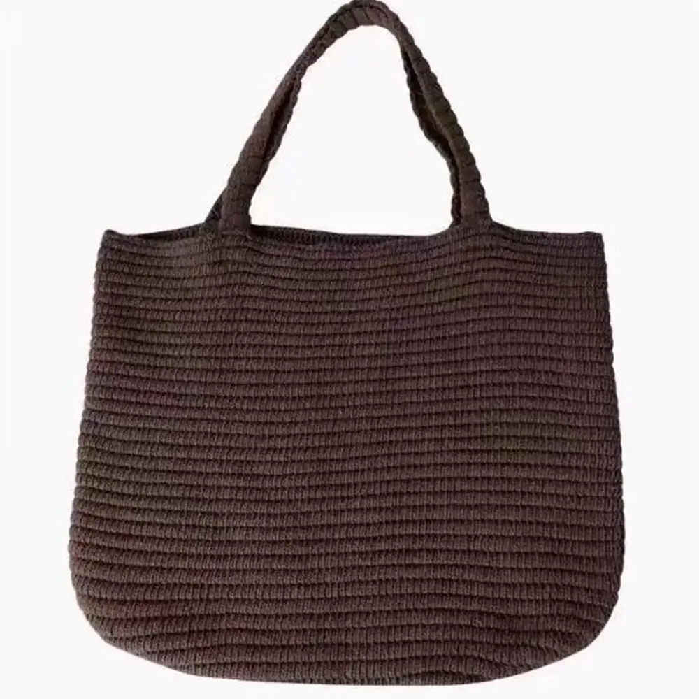 Large Capacity Crochet Tote Bags for Women Handmade Knitting Shoulder Bag Big Shopper Purses and Handbag Woven Commuting Bag NEW
