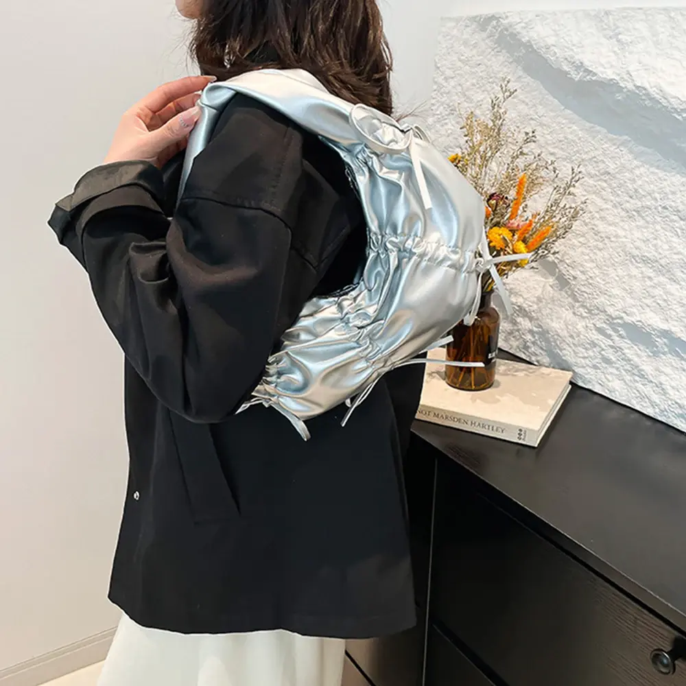 Half Moon Bowknot Women Handbags Pleated Cloud Dumpling Bags for Women Croissant Shoulder Bag Designer Bag 2025 Crescent Clutch