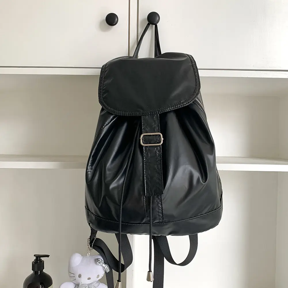 Silver Nylon Designer Backpack Soft Light Woman's Backpacks Casual Waterproof School Bags for Teenager Drawstring Back Pack Bag