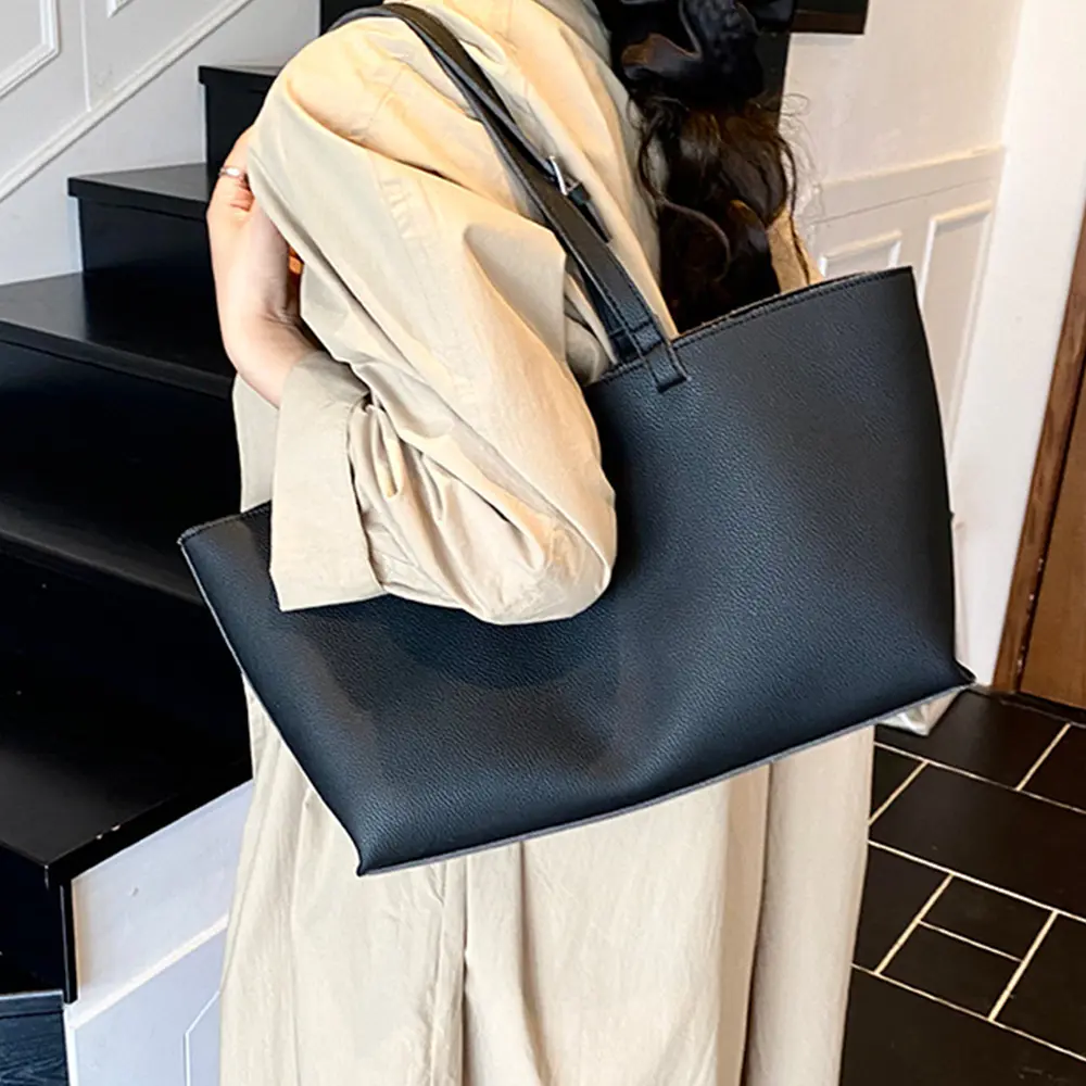 Fashion Large Capacity Tote Women Bags Soft PU Leather Shoulder Bag NEW Casual Commuting Handbag Shopper Purses Bags for Women