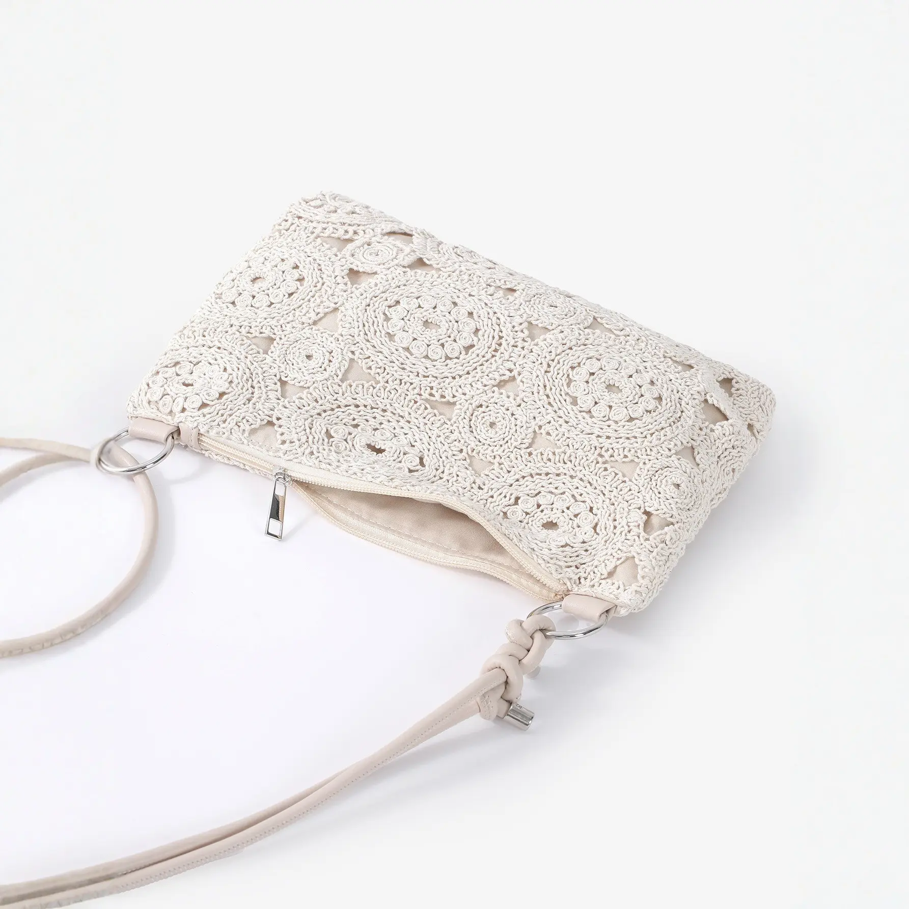 Casual Rope Woven Shoulder Bag Hollow Crochet Crossbody Bags for Women Small Phone Flap Purses and Handbags NEW Shopper Purses