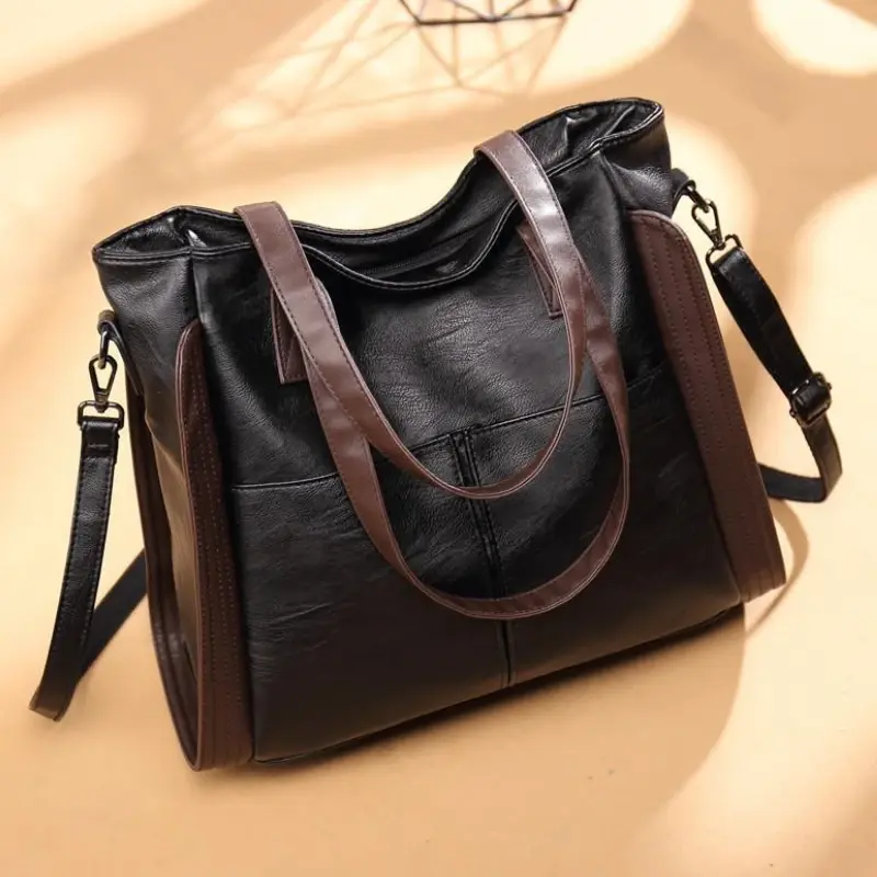 Large Capacity Casual Tote Bag Women Luxury Handbag Shoulder Bag for Female 2025 Ladies Vintage PU Leather Crossbody Bag Sac