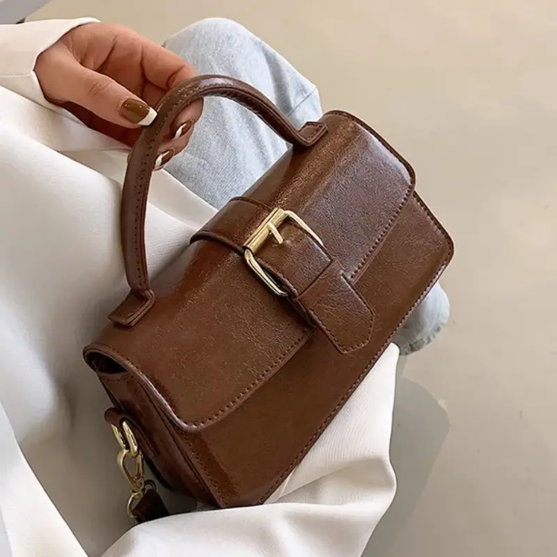 Versatile PU Crossbody Bag for Women Trendy High Quality Women's Shoulder Bag Soild Color Vintage Crossbody Messegner Bags