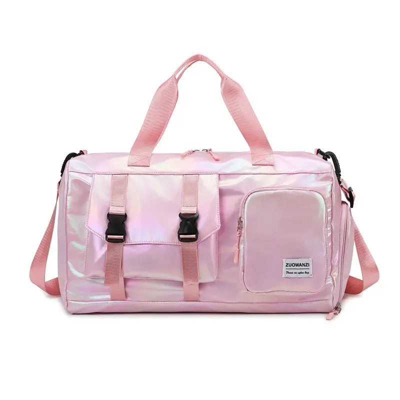 Holographic Glamour Travel Duffel Bag Large Capacity Luggage Organizer Bag Shoulder Bag Waterproof Portable Clothes Storage Tote
