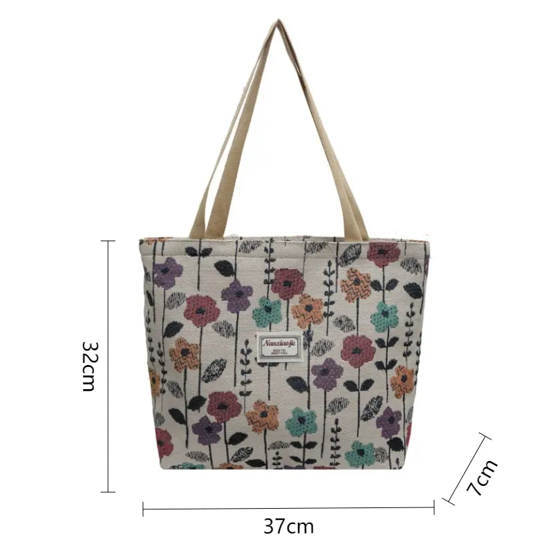 Women's Canvas Tote Bag Fashionable Spacious Durable Shoulder Bag with Zipper Closure and Classic Design Perfect for Daily Work