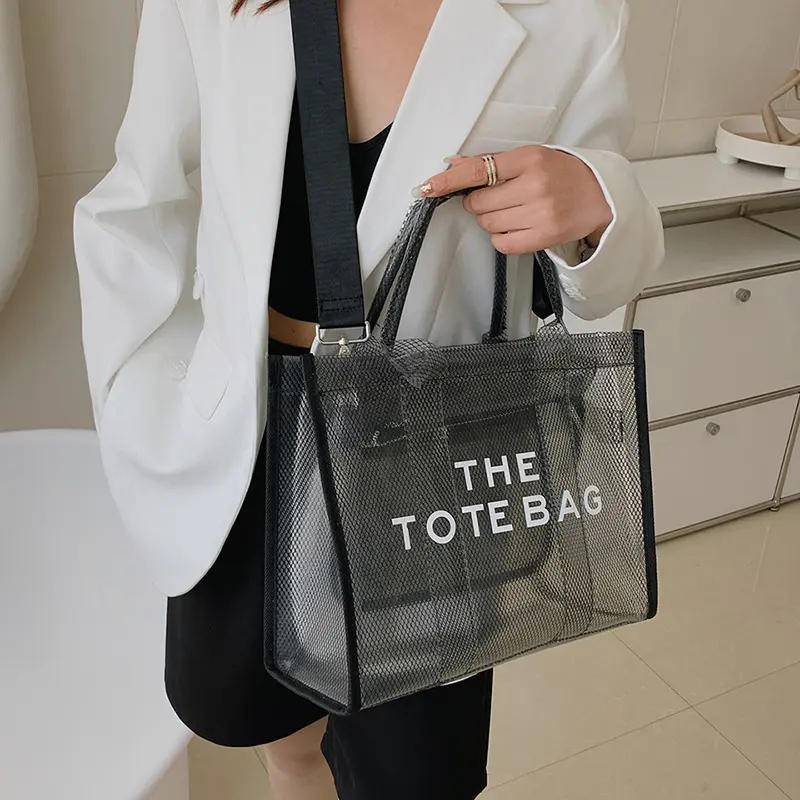 Summer The Tote Bags for Women Brand Designer Luxury Clear Beach Bag Ladies Pink Handbag Big Shopping Crossbody Totebag Hand Bag