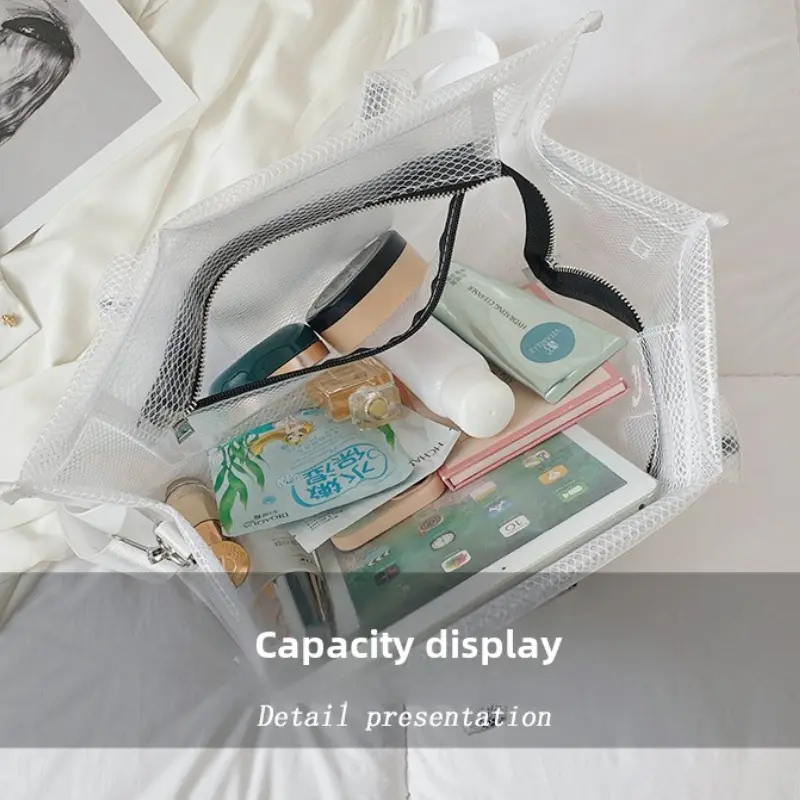 Summer The Tote Bags for Women Brand Designer Luxury Clear Beach Bag Ladies Pink Handbag Big Shopping Crossbody Totebag Hand Bag