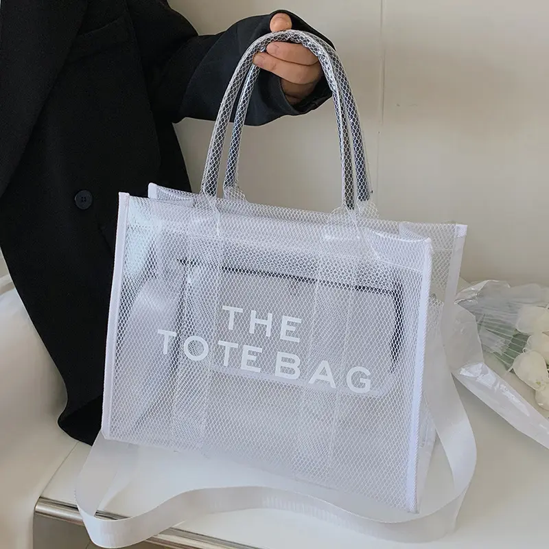Summer The Tote Bags for Women Brand Designer Luxury Clear Beach Bag Ladies Pink Handbag Big Shopping Crossbody Totebag Hand Bag