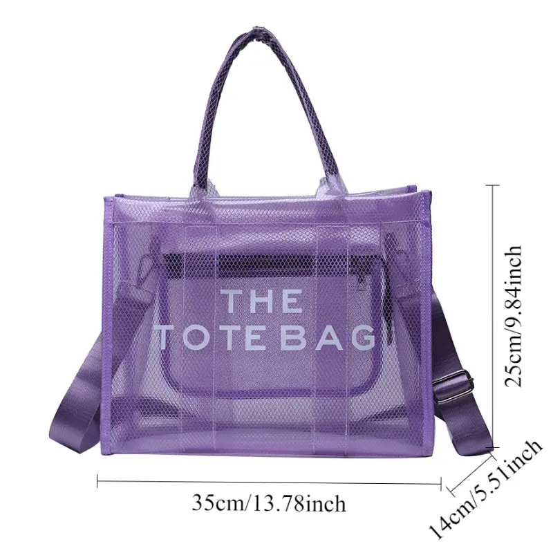 Summer The Tote Bags for Women Brand Designer Luxury Clear Beach Bag Ladies Pink Handbag Big Shopping Crossbody Totebag Hand Bag