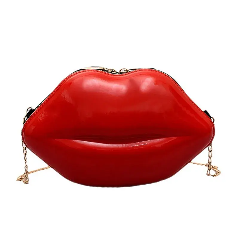Luxury Designer Women Bags 2025 New Lip Print Women's Shoulder Bag Solid Zipper Messenger Bag Trend Brand Pure Color Handbag