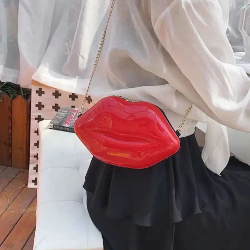 Luxury Designer Women Bags 2025 New Lip Print Women's Shoulder Bag Solid Zipper Messenger Bag Trend Brand Pure Color Handbag