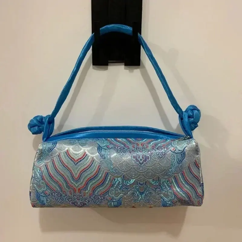 Vintage New Chinese Style Women Handbag 2025 New Fashion Luxury Embroidered Silk Bag Female Clutch Purses Sweet Shoulder Bag