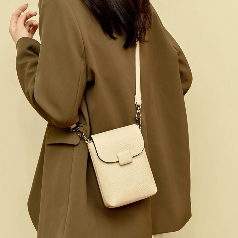 Small Phone Bag Flap Shoulder Bags For Women Soft Leather Solid Color Purse Luxury Designer Ladies Crossbody Bag Commuting Sac