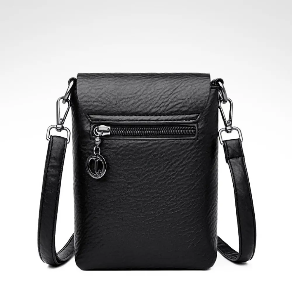 Small Phone Bag Flap Shoulder Bags For Women Soft Leather Solid Color Purse Luxury Designer Ladies Crossbody Bag Commuting Sac