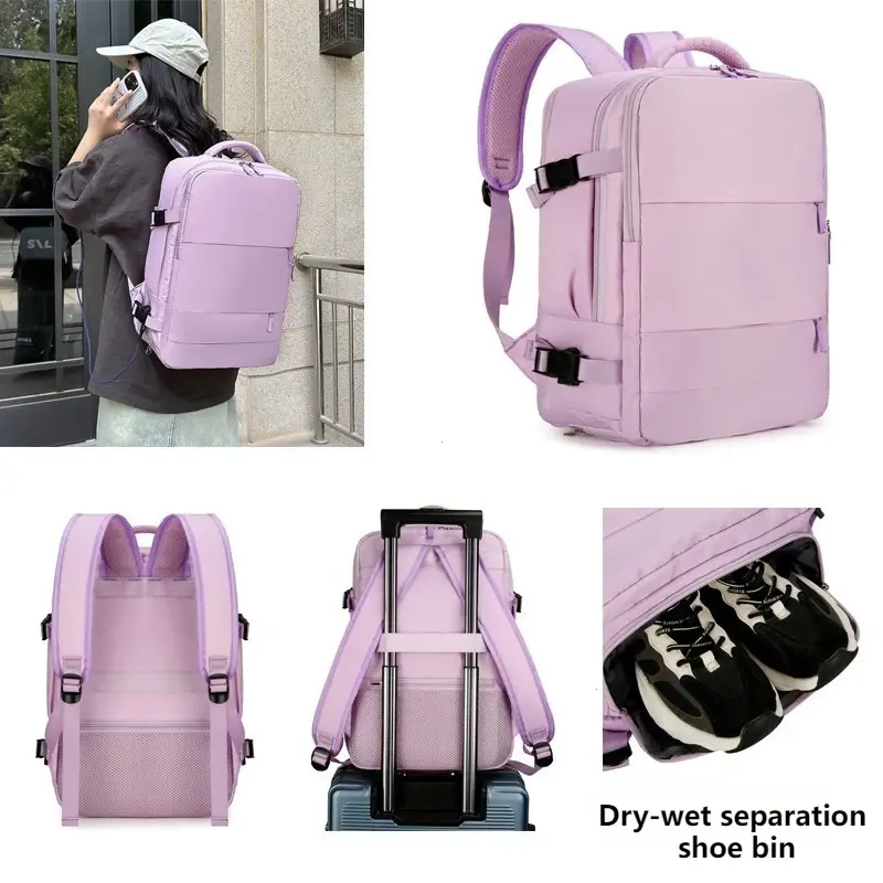 Couples Leisure Lightweight Backpack Multifunction Travel Backpack for Men Women Large Capacity Cabin Bag With Shoe Storage