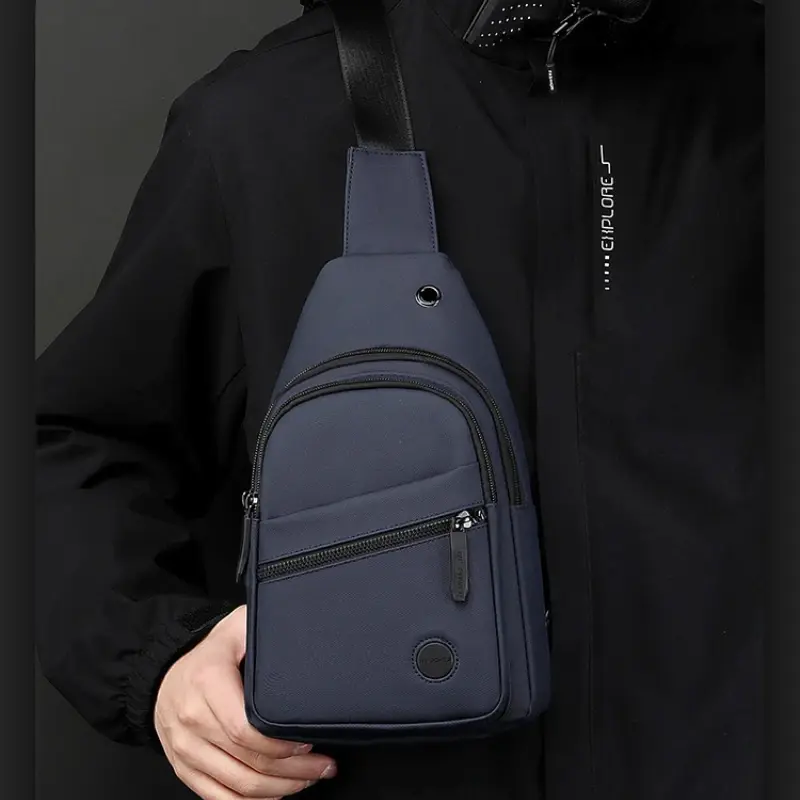 Lightweight Men's Chest Bag, Casual Nylon Crossbody Bag,Hiking Multipurpose Sling Bag for Outdoor Sports & Daily Commute