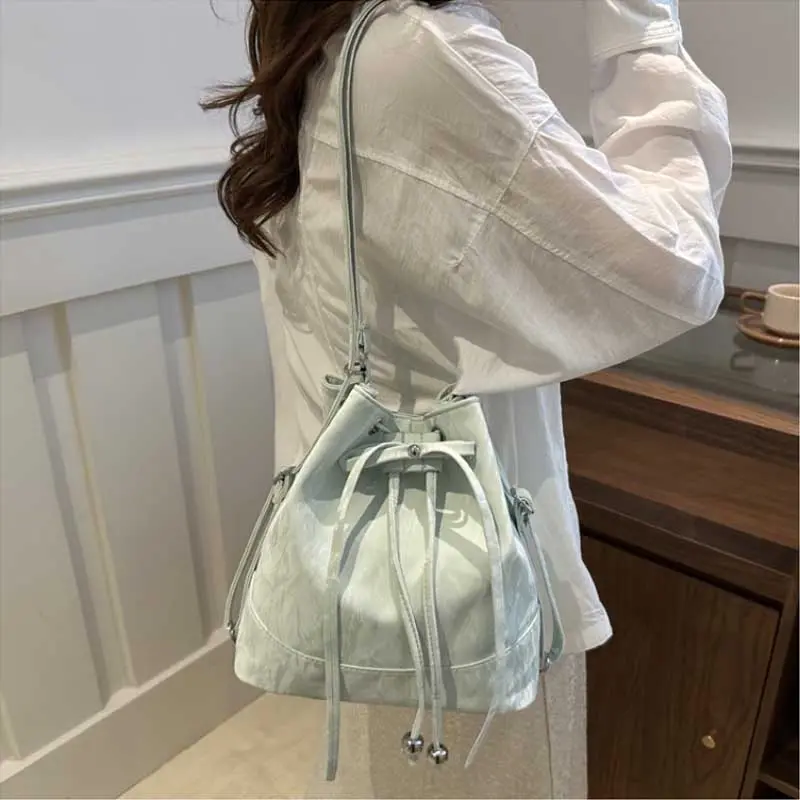 Trend Women's Crossbody Bucket Bag String Design High Quality S Size Versatile Autumn Fashion Korean Leisure Handbag Backpacks