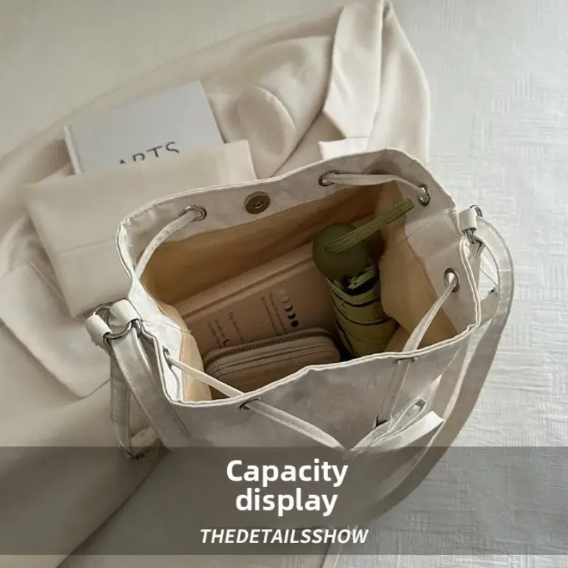 Trend Women's Crossbody Bucket Bag String Design High Quality S Size Versatile Autumn Fashion Korean Leisure Handbag Backpacks