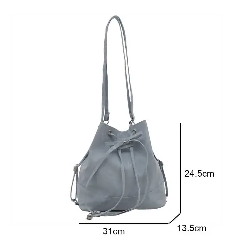 Trend Women's Crossbody Bucket Bag String Design High Quality S Size Versatile Autumn Fashion Korean Leisure Handbag Backpacks