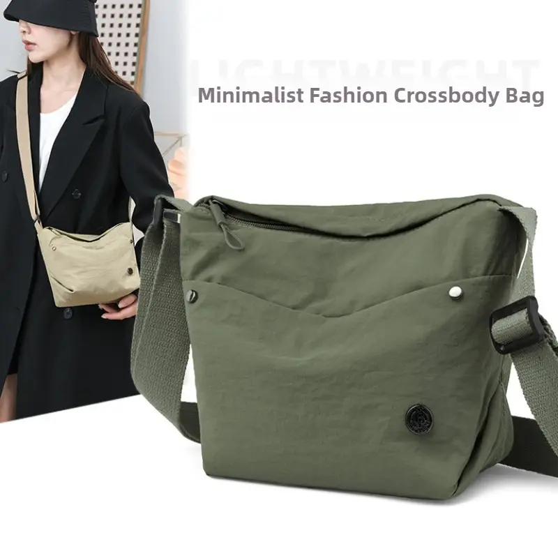 2025 New Trendy Women's Large Capacity Waterproof Nylon Crossbody Bag Multi-Layer Casual Shoulder Purse Handbag for Ladies