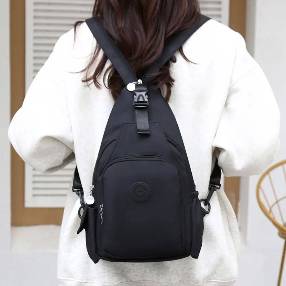 Korean Version of Nylon Fabric Fashion Trend Simple Casual Women Chest Bag with Large Capacity Multi-Functional Backpack 핸드백