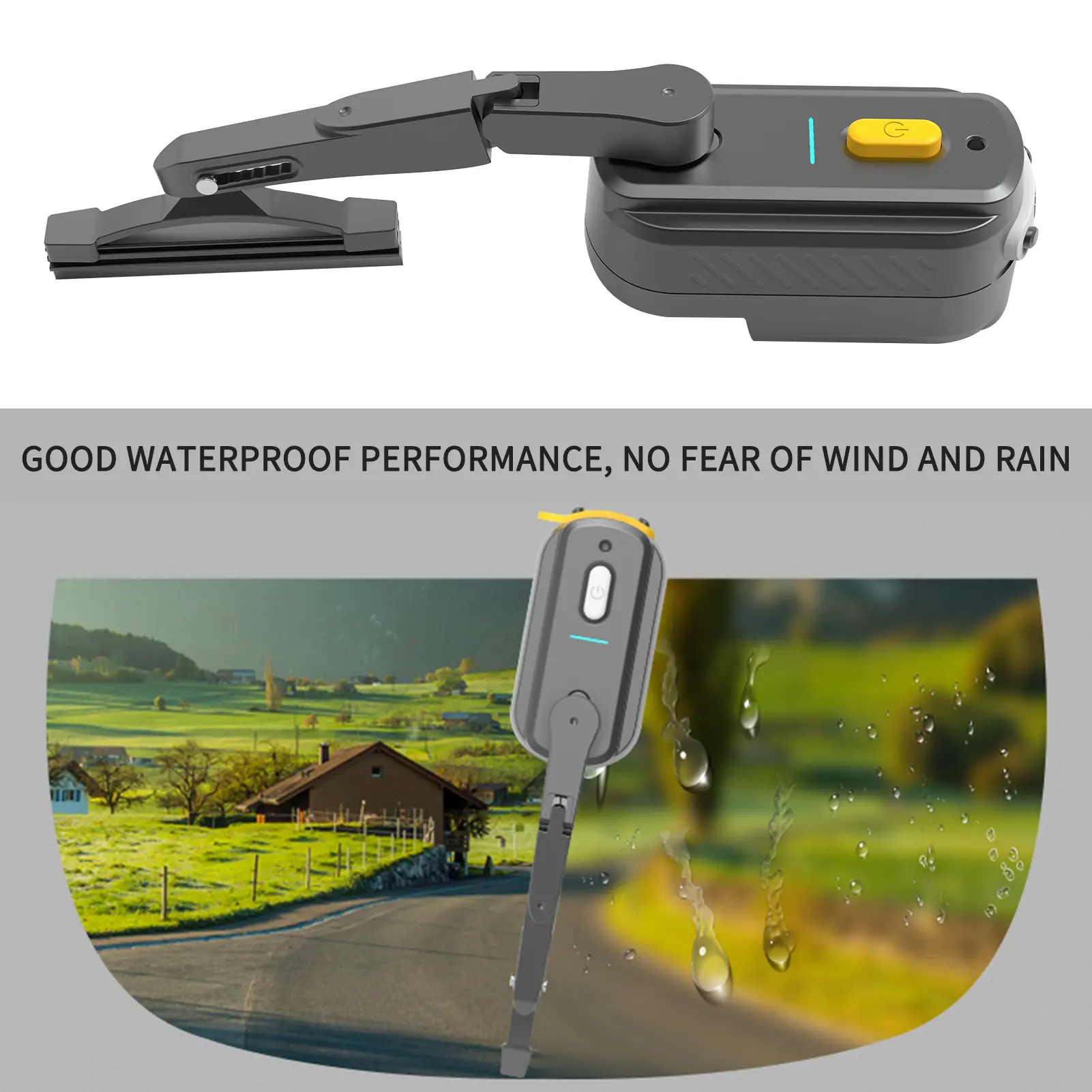 Rechargeable Motorcycle Helmet Wiper Universal Waterproof helmet windshield wiper Compatible with Most Visor