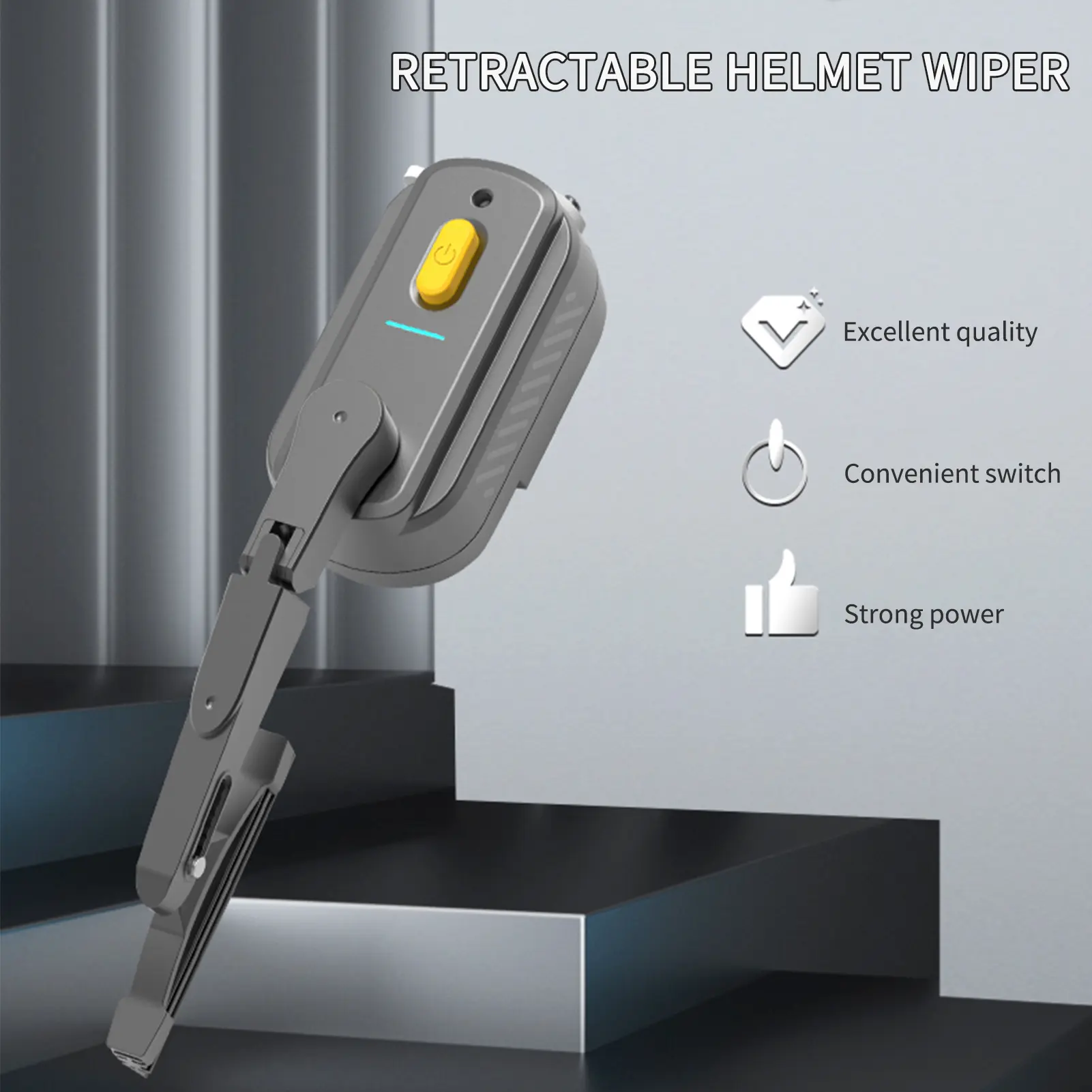 Rechargeable Motorcycle Helmet Wiper Universal Waterproof helmet windshield wiper Compatible with Most Visor