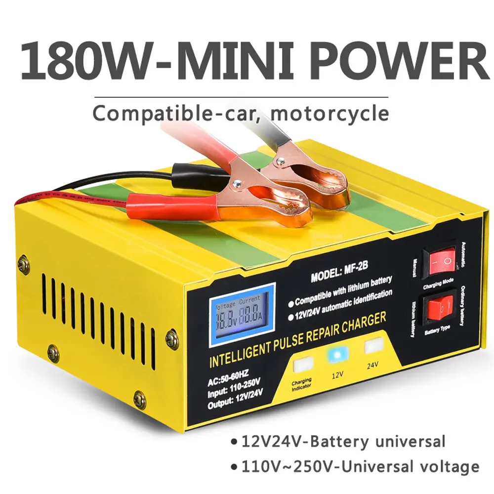 Car Battery Chargers 12V/24V Intelligent Pulse Repairing Charge Device Automotive Battery Trickle Maintainer for Car Truck
