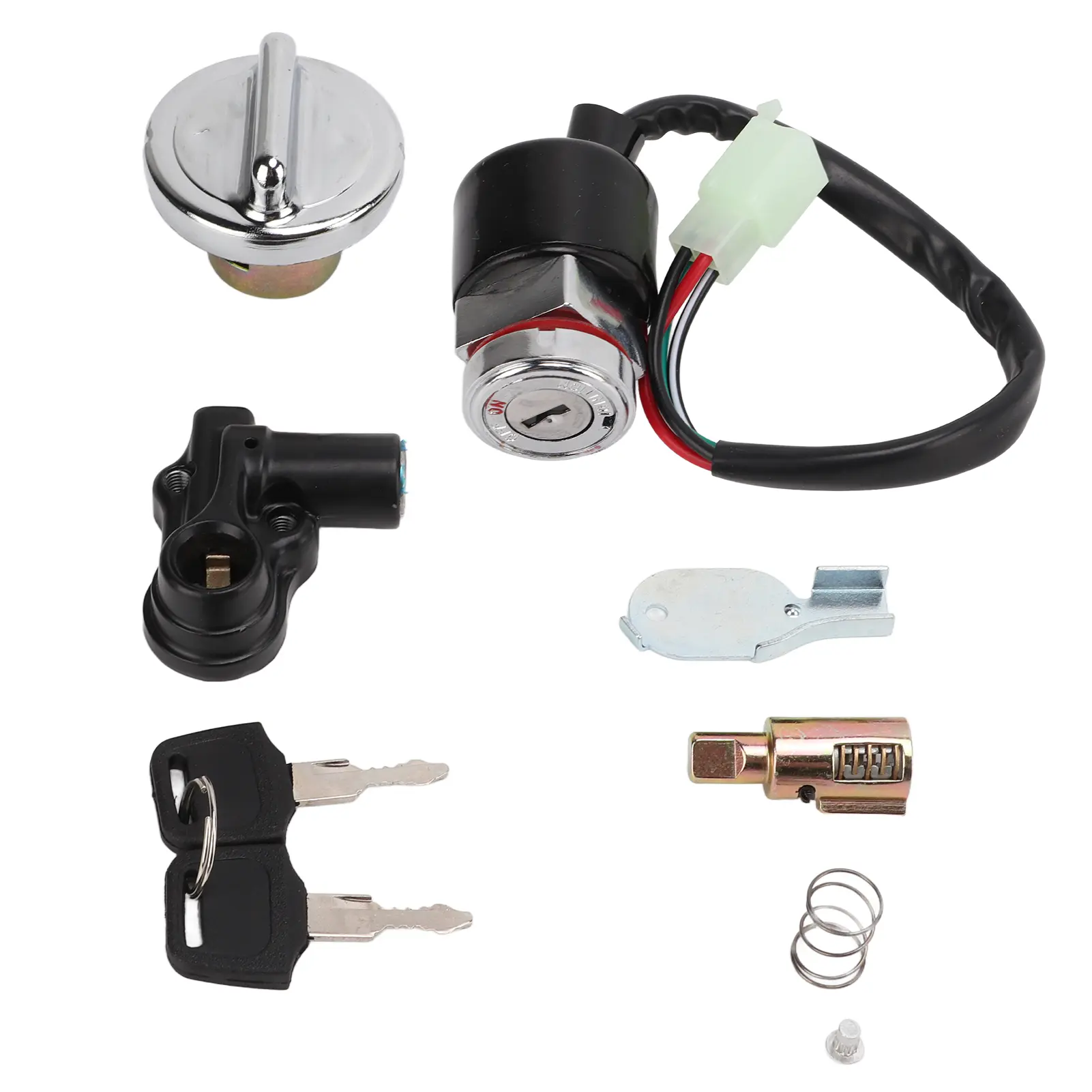 Ignition  Fuel  Lock Kit Ignition  Gas Cover Kit Helmet Lock 2‑Key Replacement for Dax Skyteam 50cc 125cc