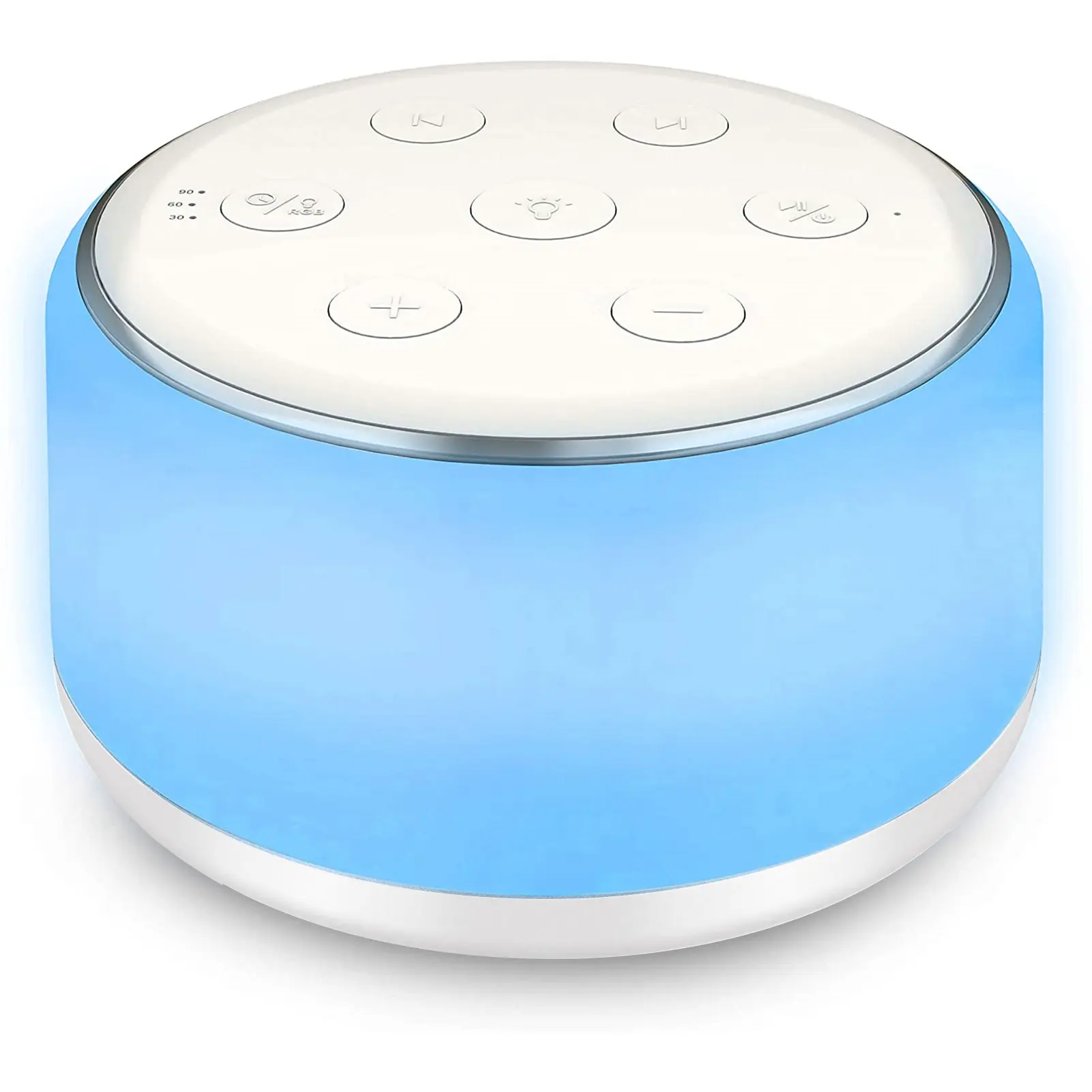 Desktop White Noise Machine Sleep Sound Machine for Baby Sleep Soother 7 Colors Night Lights 34 Soothing Sounds 30min/60min/90m
