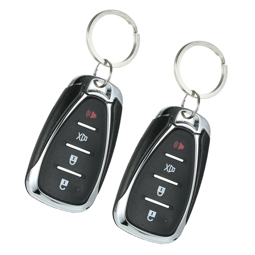 Universal Car Vehicle Security System Burglar Alarm Protection Anti-theft System 2 Remote with Siren Wiring Harness Programmable