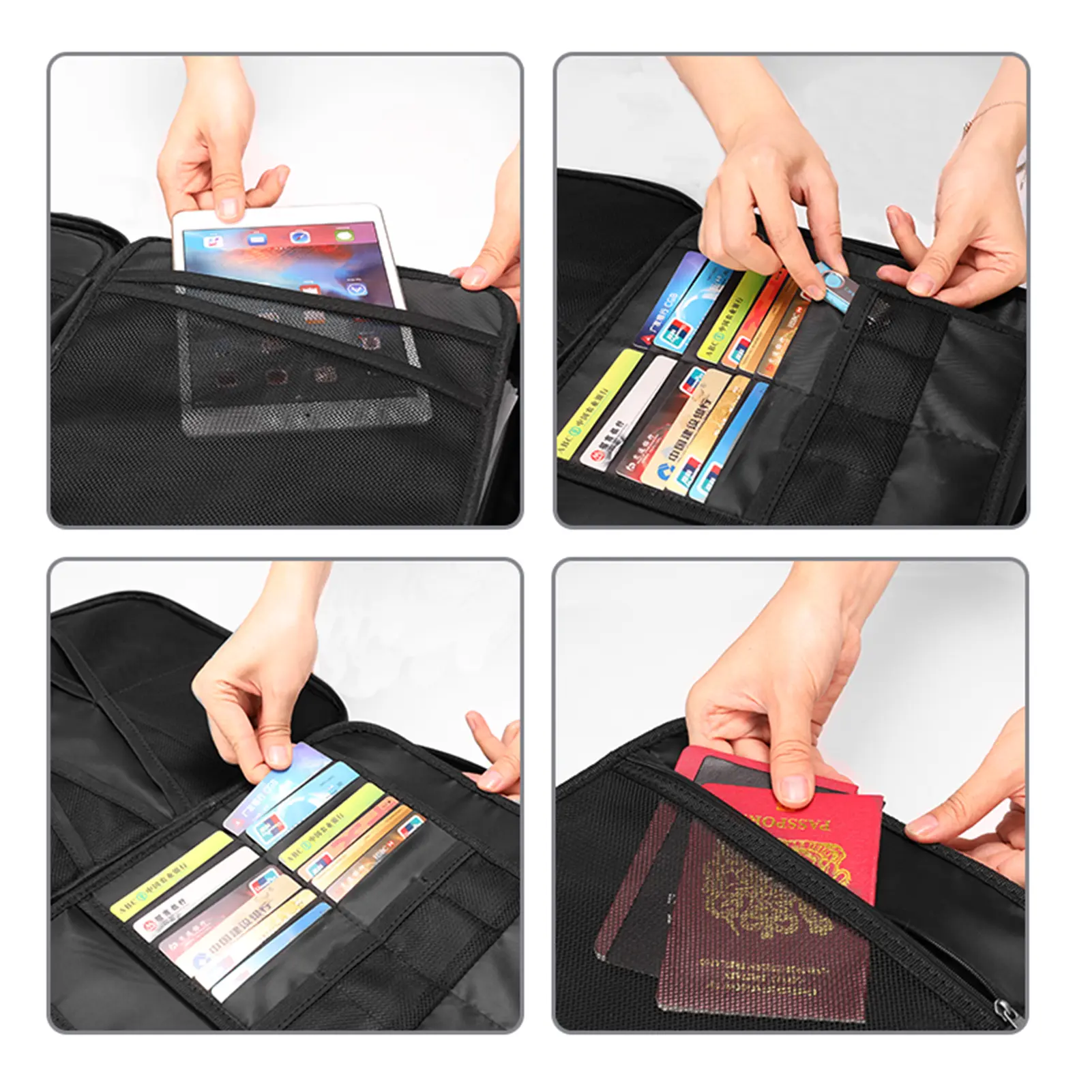 Fireproof Document Bag with Lock Zipper Closure Fire & Water Resistant Money Bag Storage Pouch Organizer Case Safe Bag
