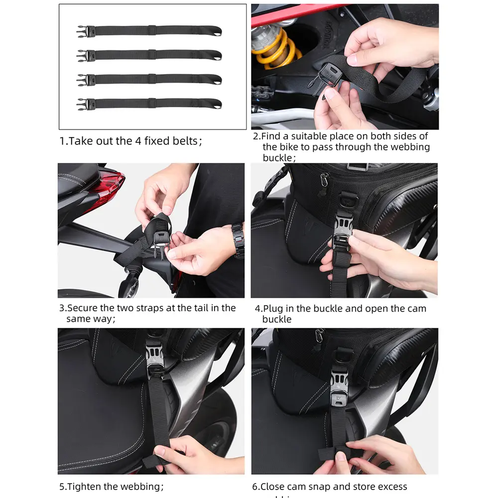 Expandable Motorcycle Rearseat Bag 12-18L Large Capacity Motorcycle Bag Universal Motorcycle Riding Rear Bag Motorcycle Tools