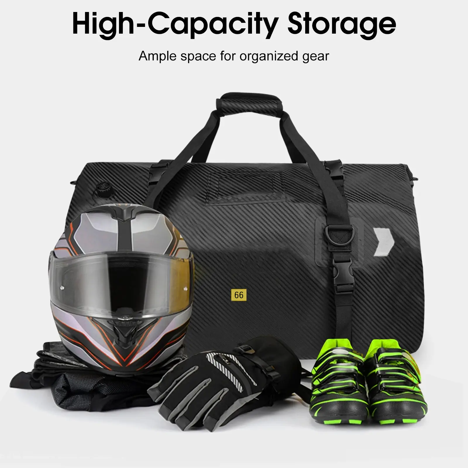Motorcycle Rear Seat Bag, Reflective Tail Bag with Large Storage Space, Water-resistant Motorcycle Luggage Pack for Travel Commu