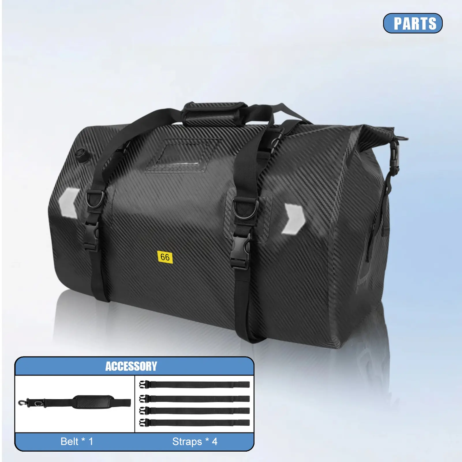 Motorcycle Rear Seat Bag, Reflective Tail Bag with Large Storage Space, Water-resistant Motorcycle Luggage Pack for Travel Commu