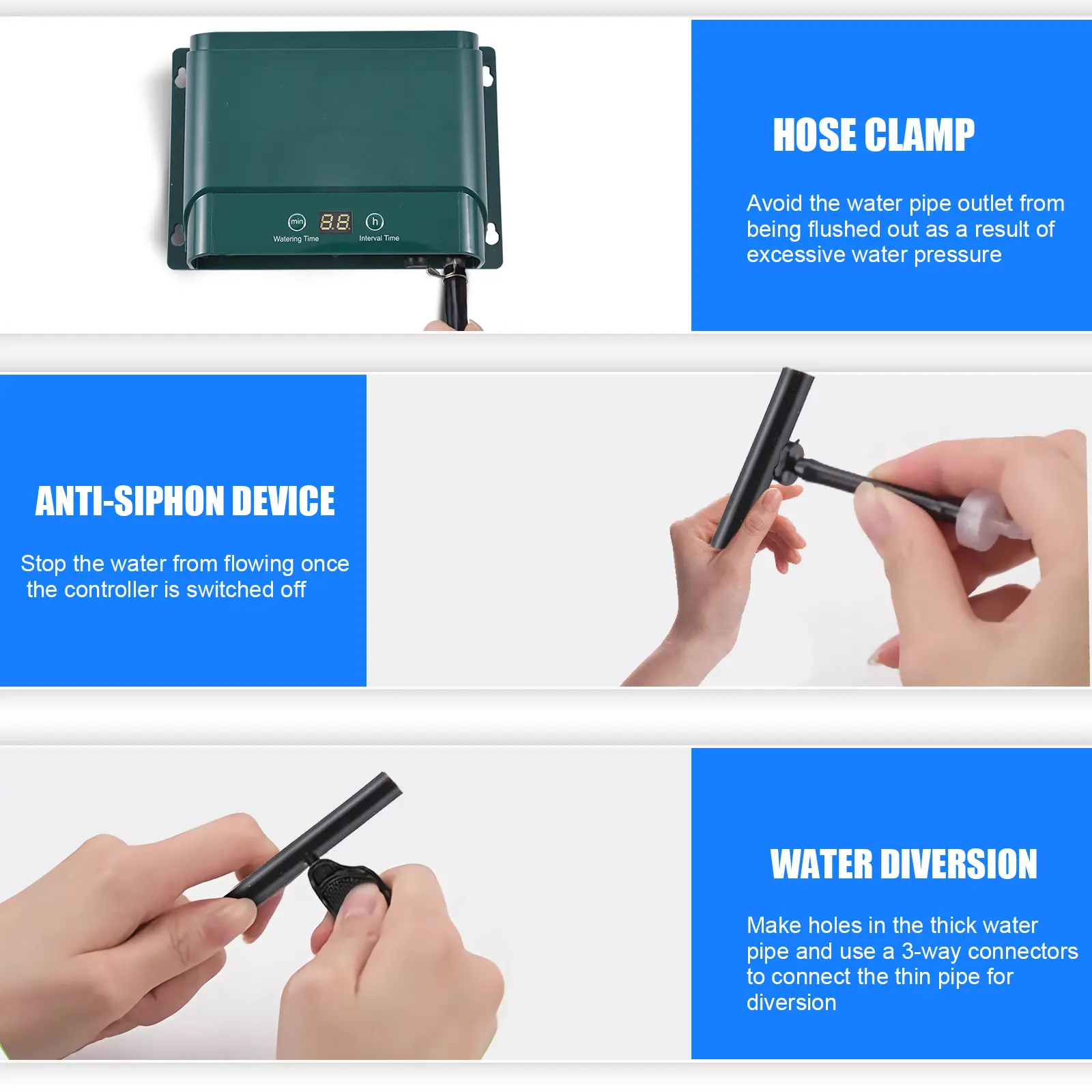 Solar Automatic Drip Irrigation Kit Automatic Watering Irrigation System Set for Garden 7 Timing Modes 30 Watering Modes 32.8FT